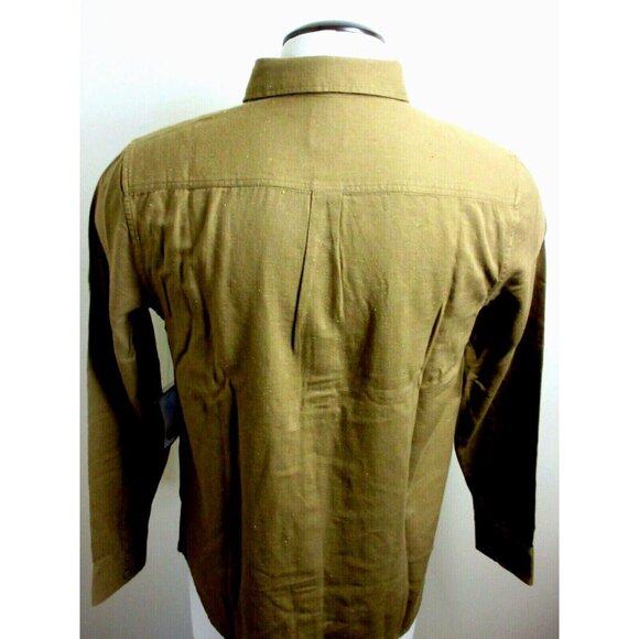 Vans Men's Jacobson LS button up Cotton shirt Brown Speckled Classic Fit NWT - Picture 3 of 4